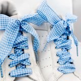 Lacets Vichy - Bleu ciel