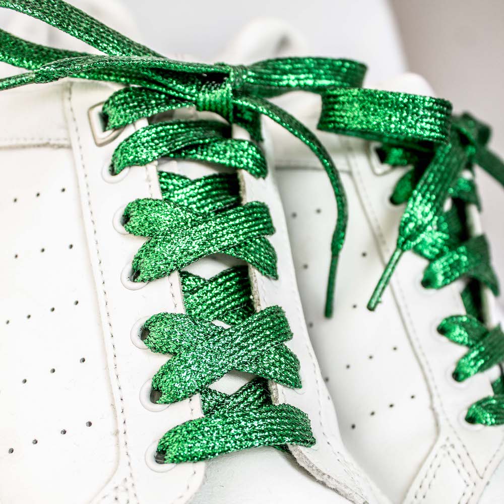 Lacets Paillettes Verts