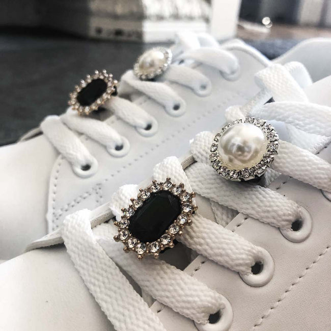 Bijoux de chaussures Noir & Doré et Blanc & Argenté