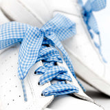 Lacets Vichy - Bleu ciel