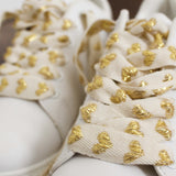 Lacets en Lin et Coeurs Dorés