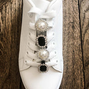 Bijoux de chaussures Noir & Doré et Blanc & Argenté